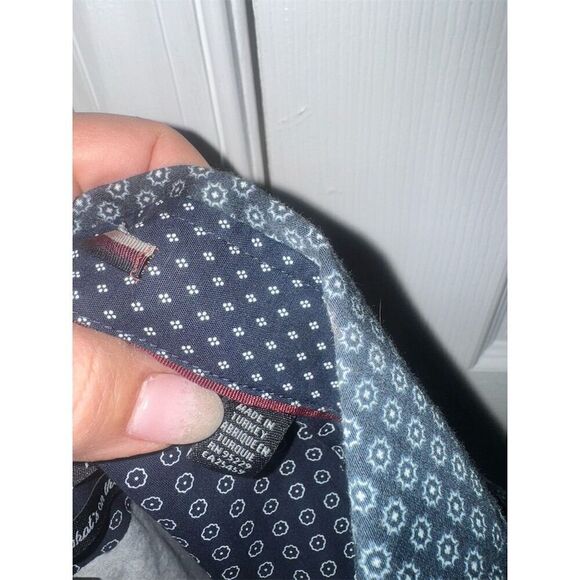 Ted Baker Men's Geometric‎ Print Long Sleeve Shirt Blue Size 4 Casual - Picture 5 of 7